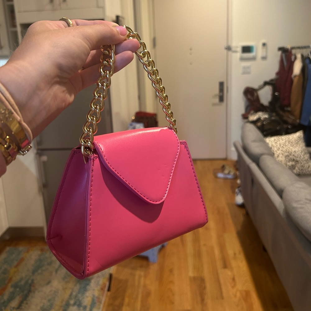 Pink Chain Handle Women's Bag
